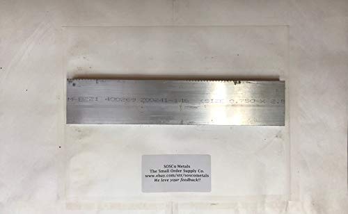 SOSCo Metals 1' x 2' x 8' 6061 Aluminum Extruded Bar Stock, General Purpose Plate, 1' Stock, 2' Width, 8' Length