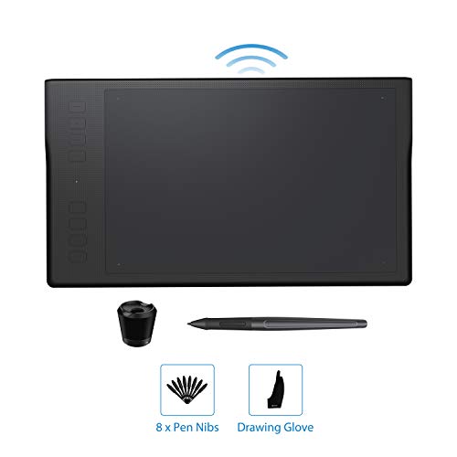 Huion Inspiroy Q11K Wireless Graphics Drawing Tablet Digital Art Tablet with 8192 Pressure Sensitivity 8 Express Keys Glove-11inch, Compatible with Mac Windows