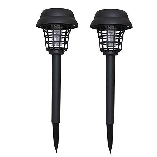 CKK Solar Powered LED Light_Mosquito_Pest_Bug_Zapper_Insect_Control Lamp Waterproof Garden Lawn Porch Patio Backyard US Store (2PC)