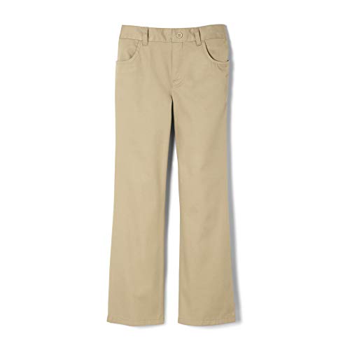 French Toast Girls' Pull-On Twill Pant (Standard & Plus), Bootcut Khaki, 14