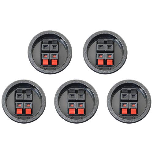 Magic&shell 5 PCS Audiopipe Round Pressfit Terminal Wire Cup Connector Speaker Box Subwoofer 4 Round Power Terminal Plates