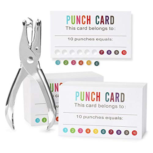 ONEDONE Reward Punch Cards (Pack of 200) Behavior Incentive Awards for Kids Students Teachers Home Classroom School Business Loyalty Gift Card - 3.5' x 2'