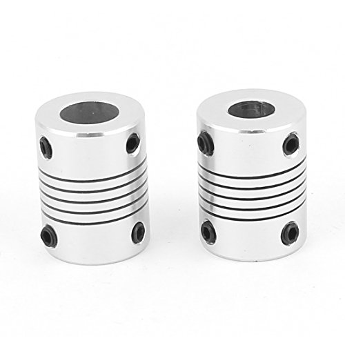 uxcell 2 Pcs Motor Shaft Dia 8mm to 10mm Joint Helical Beam Coupler Coupling D19L25