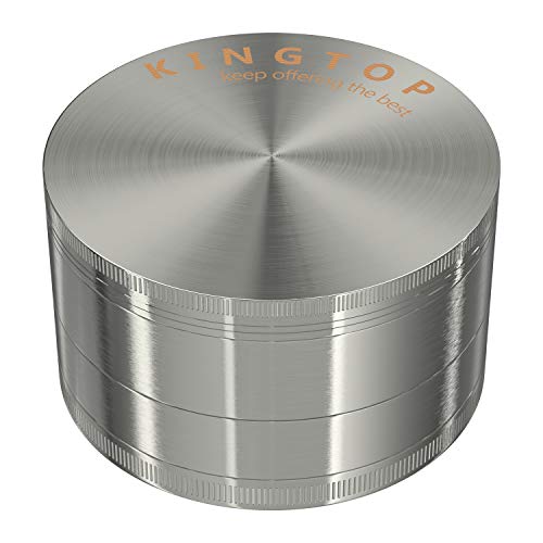 KINGTOP Herb Spice Grinder Large 3.0 Inch Silver