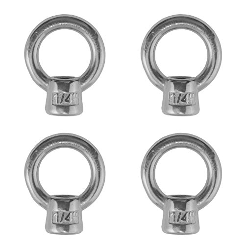 4 Pieces Stainless Steel 316 Lifting Eye Nut 1/4' UNC Marine Grade