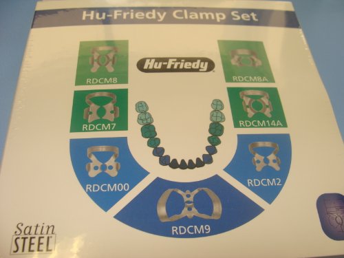 Dental Rubber Dam Clamp Set /7 Clamps 00 2 7 8 9 8A 14A RDCSET7 Hu Friedy
