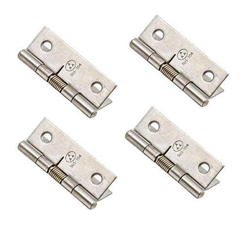 Rannb Spring Hinge Self Closing Hinge 2' Length Stainless Steel Door Hinge - Pack of 4