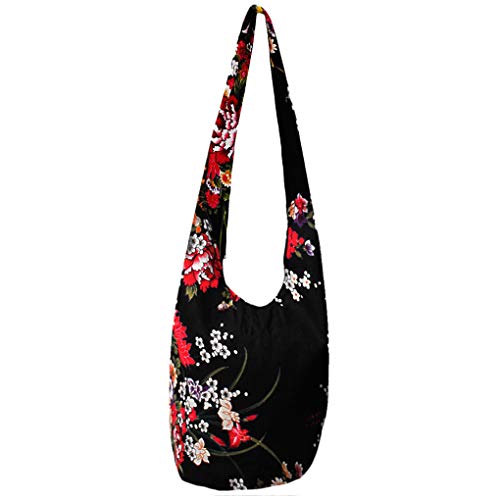 WITERY Women's Sling Crossbody Bags Large Shoulder Shopping Hobo Bag Handbag Top Zip Bags Handmade Messenger Bag Wallet
