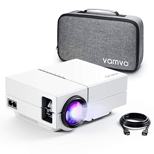 Vamvo Movie Projector, Portable Projector with Dolby Digital Plus Support 1080P 200' Display, Compatible with Fire TV Stick/PS4, Video Outdoor Projector for Phone with HDMI, VGA, SD/TF, AV, USB and RC