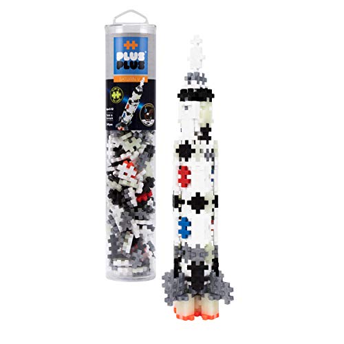 PLUS PLUS – Mini Maker Tube – Saturn V Rocket, Apollo 11 Space Playset – 240 Piece, Construction Building STEM | STEAM Toy, Interlocking Mini Puzzle Blocks for Kids