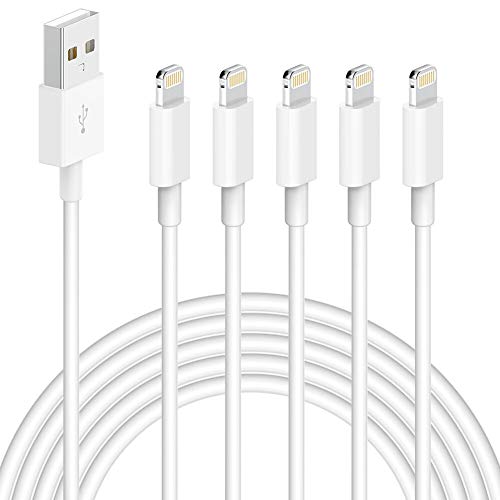 iPhone Charger,5 Pack (10FT) MBYY [Apple MFi Certified] Charger Lightning to USB Cable Compatible iPhone 11 Pro/11/XS MAX/XR/8/7/6s/6/plus,iPad Pro/Air/Mini,iPod Touch Original Certified-White