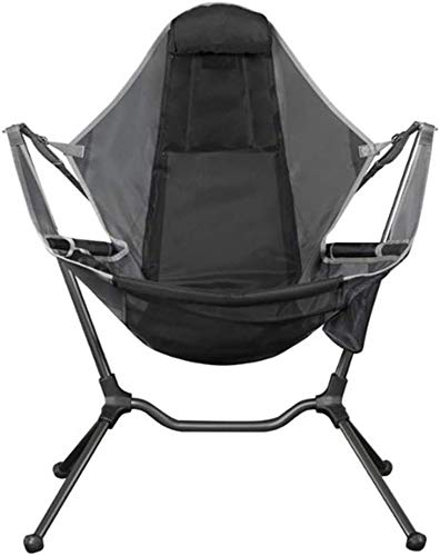 NUCHE Chair Camping Swing Luxury Recliner Relaxation Swinging Comfort Lean Back Outdoor Folding Chair(Dark Grey)