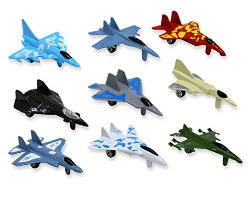 Smart N. Inc. Metal die cast Toy air Plane Set of Military Planes and Jets. Pack of 9.