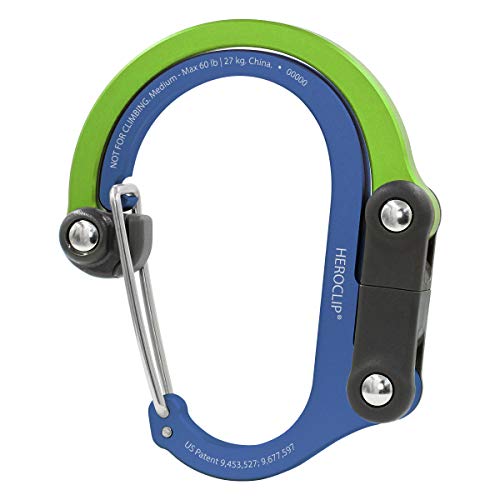 HEROCLIP Carabiner Clip and Hook (Medium) | for Camping, Backpack, and Garage