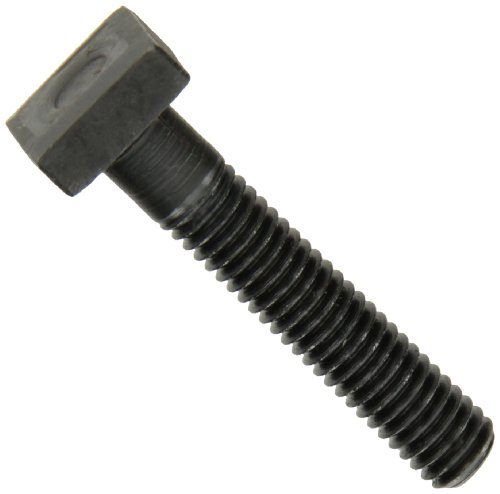 4140 Alloy Steel T-Bolt, Black Oxide Finish, Square Head, 1' Threaded Length, 1-1/2' Length, 3/8'-16 Threads, Made in US (Pack of 2)