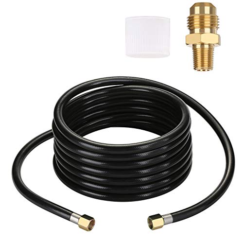 WADEO 20FT Propane Hose Assembly with Both 3/8' Female Flare for Gas Grill, RV, Fire Pit, Heater, etc, Included a Pipe Fitting 3/8' Flare x 1/8' MNPT