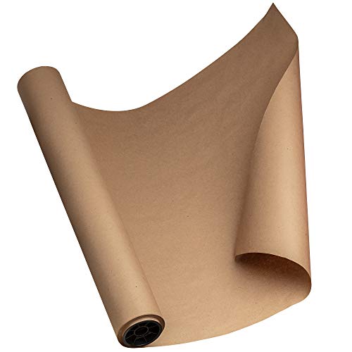 Kraft Paper Roll 24'' X 1800'' (150ft) Brown Mega Roll - Made in Usa 100% Natural Recycled Material - Perfect for Packing, Wrapping, Craft, Postal, Shipping, Dunnage and Parcel