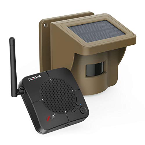 TOGUARD Solar Driveway Alarm - 1/2 Mile Long Range Wireless PIR Motion Sensor & Detector, IP66 Waterproof Outdoor Security Alert System Fits for Monitor & Protect Property