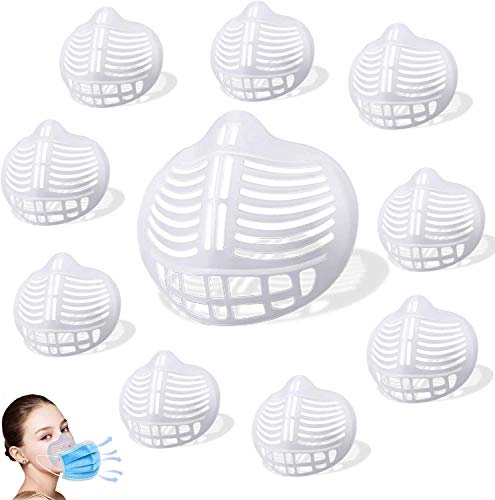 10PCS 3D Stand Respirator Parts for Shield, Inner Support Frame Shield Cool Silicone Bracket Comfortable Washable Reusable(White)