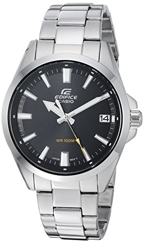 Casio Men's Edifice Quartz Watch with Stainless-Steel Strap, Silver, 19.7 (Model: EFV-100D-1AVCR)