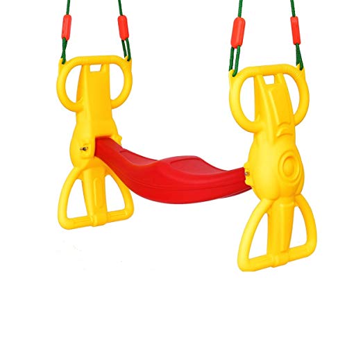 Costzon Rider Swing with Hangers, Wind Rider Glider Swing for Kids Playground (Back to Back Rider Swing for 2 Kids)