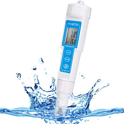 Pocket Digital PH Meter Tester Aquarium LCD Pen Monitor PH 0.0-14.0 PH with ATC, Control of Quality Water and ph, Swimming Pools, Household Drinking and Aquarium Water