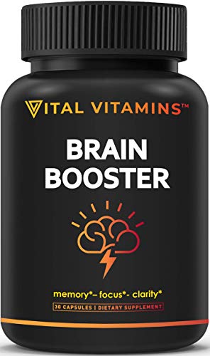 Brain Supplement Nootropics Booster - Enhance Focus, Boost Concentration, Improve Memory & Clarity For Men & Women, Ginkgo Biloba, DMAE, Mind Enhancement, IQ Neuro Energy, Vitamin B12, Bacopa Monnieri