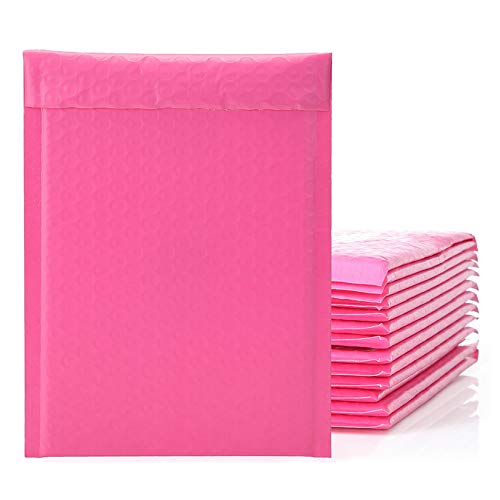 Business envelopes 25 PCS Hot Pink Bubble Shipping Bags Bubble Bags for Clothing Poly Mailer Packaging with Self-Adhesive and Tear-Proof, Waterproof Air Bags(8.5×12 Inch)