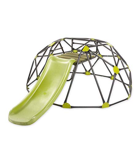 HearthSong Indoor/Outdoor Climbing Dome and Play Set, Includes 4' Slide, 7¼'L x 5½'W x 2½'H Dome, Holds up to 175 lbs.