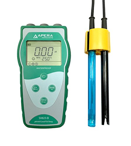 Apera Instruments SX823-B Portable Multi-Parameter Meter Kit (pH/Conductivity/TDS/Temp.), Accuracy: ±0.01 pH; ±1% F.S