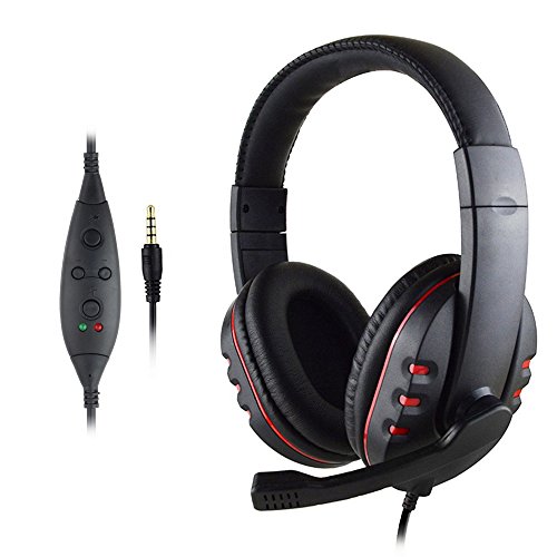 Glumes Gaming Headset, Stereo Gaming Headphones for PS4, PS3, PC, Professional Wired Gaming Bass Over-Ear Headphones with Mic, Noise Cancelling & Volume
