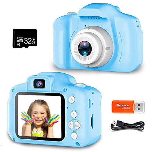 ZOULME Digital Camera for Kids, Best Birthday Gifts for Boys Age 3-9, HD Digital Video Cameras for Toddler,Portable Toy for 3 4 5 6 7 8 Year Old Boy with 32GB SD Card-Blue