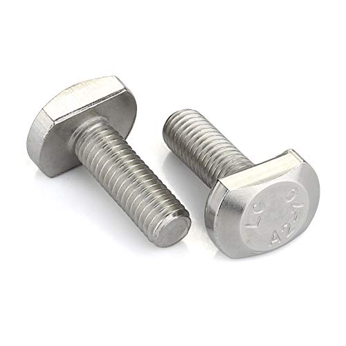 M8 x 25mm T-Slot Drop-in Stud Sliding Bolts T Shape Screws, Stainless Steel A2-70, Full Thread, 10 PCS