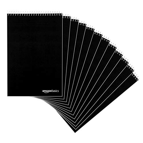 AmazonBasics Steno Books, 6' x 9', Gregg Rule, Green Paper, 80 Sheets, 12-Pack