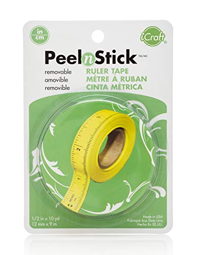 iCraft PeelnStick Removable Ruler Tape, 1/2' x 10 Yards