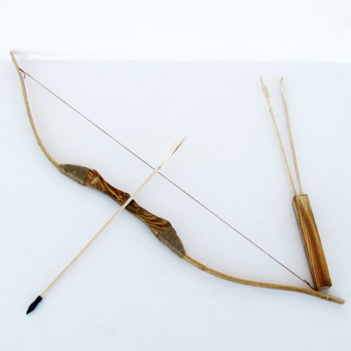 Youth Wooden Bow and Arrows with Quiver and Set of 3 Arrows