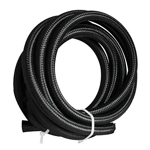 20FT 6AN 3/8' Nylon Stainless Steel Braided CPE Oil Gas Fuel Line Universal
