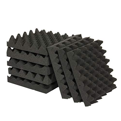 Acoustic Foam 2'x12'x12' Egg Crate Panel Recording Studio Treatment, 6 Pack