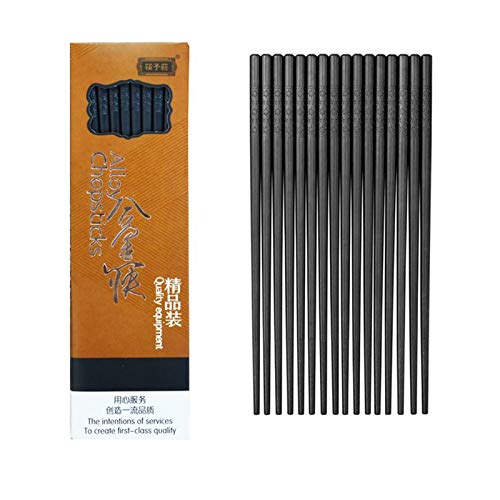 10-Pairs Fiberglass Chopsticks - Reusable Chopsticks Dishwasher Safe, 9 1/2 Inches By JSDOIN (Fiberglass Chopsticks) (Classic Black)