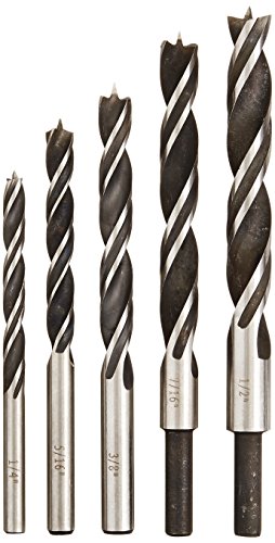 Bosch B14616 5-Piece Brad Point Drill Bit Set