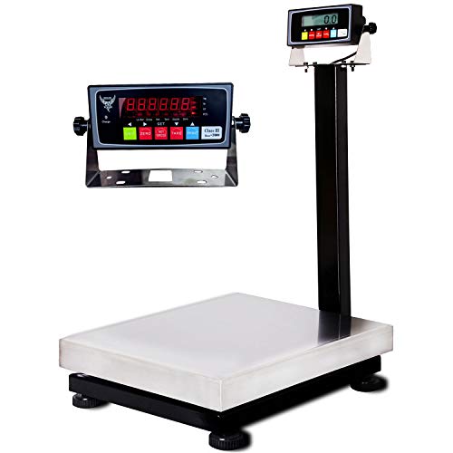 PEC B20k Digital Bench Scale/Stainless Steel Shipping Scale/Large Platform Postal Scale with NTEP Approval Indicator (16”x20”)