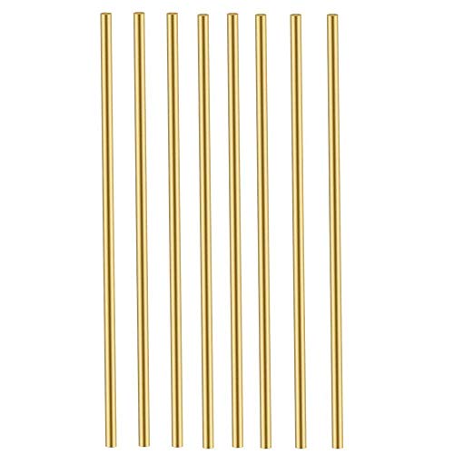 Comonc 8 Pcs 12 Inch 1/8 Brass Rod Brass Round Stock Lathe Bar Stock Kit Brass Rod Stock Solid Brass Rod 1/8 Inch in Diameter 12 Inch in Length,C27400