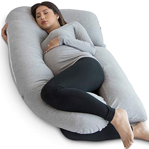 PharMeDoc Pregnancy Pillow, U-Shape Full Body Maternity Pillow with Travel & Storage Bag, Support Detachable Extension