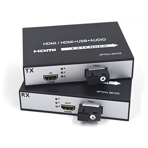 Primeda HDMI Extenders, HDMI Over Single Fiber Optic up 20Km(12.4miles) Uncompressed Transmitter and Receiver