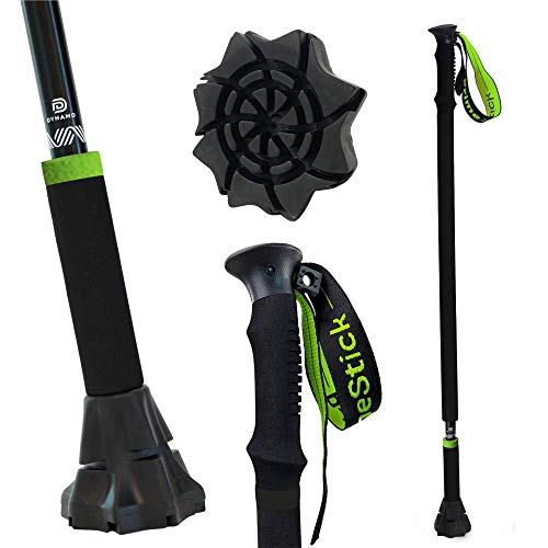 DynamoMe Prime Stick – B O G O Buy One Get One Best Walking Stick & Cane Ever Made - Throw Out Your Old Canes & Trekking Poles - PrimeStick Security Strap, Fully Collapsible, Lightweight Aluminum