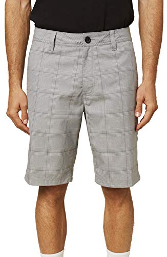 O'NEILL Men's Standard Fit Chino Short, 21 Inch Outseam (Grey/Westmont Plaid, 34)