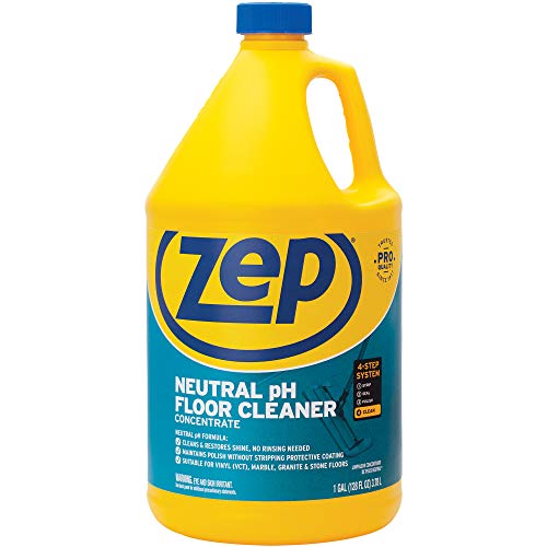 Zep Neutral pH Floor Cleaner Concentrate 1 Gallon ZUNEUT128 - Pro Trusted All-Purpose Floor Cleaner with No Residue,Blue