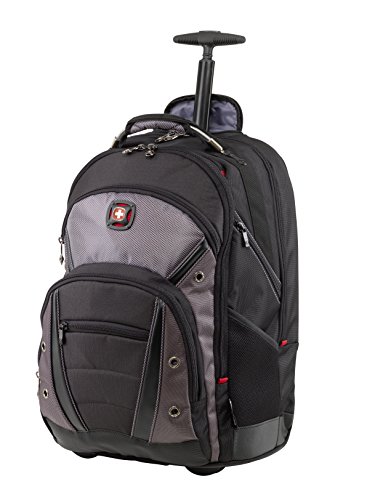 Wenger Luggage Synergy Padded Wheeled Laptop Bag with Trolley Handle, Black/Grey, 16-inch