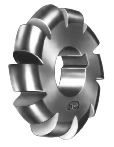 F&D Tool Company 12513-C106 Convex Cutter, Arbor Type, High Speed Steel, Form Relieved, 3/16' Circle Diameter, 2 1/4' Cutter Diameter, 1' Hole Size