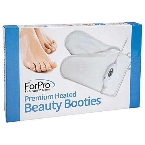 ForPro Premium Heated Beauty Booties, Two Temperature Settings, Thermal Moisturizing Foot Warmers